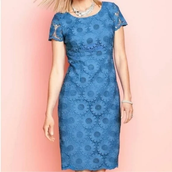 Talbots Floral Crochet Lace Dress - Picture 2 of 8